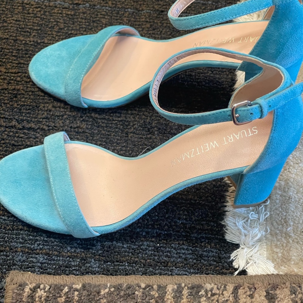 Stuart Weitzman Block Heel Turquesa 8.5 - image 7
